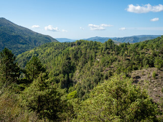 hills in the Southern Alps in France