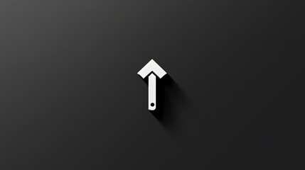 Fototapeta premium Stylized arrow symbol on a dark background, representing direction and progress.