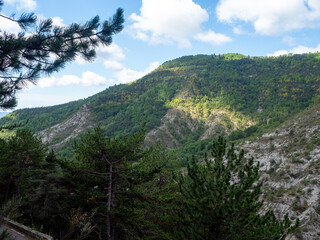 hills in the Southern Alps in France