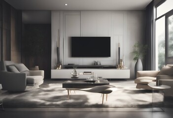 modern style abstract background interior room living decoration domestic comfortable chair sharpened blurred blur lamp indoor orange house apartment light colours bokeh beautiful blurry retro home
