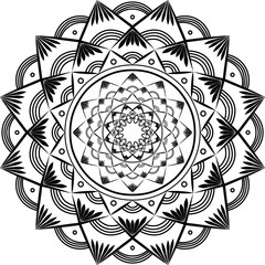 Lineal floral mandala design background,