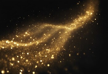 Obraz premium shimmer bright light tail trail sparks background glitter shine wave golden gold sparkling glittering magic glow black star particle christmas dust sparkle bokeh effect glistering circle texture