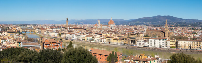 Obraz premium Florence - The cityscape with the Cathedral and Ponte Vecchio from Piazza Michelangelo