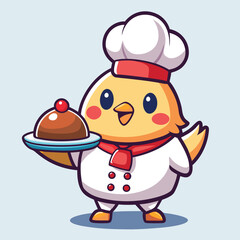 Cute chef chick serving dessert