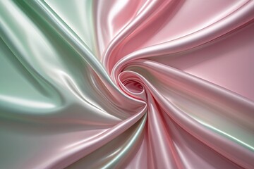 Obraz premium Luminous Silk Gradient Background with Soft Pink and Mint Green Tones