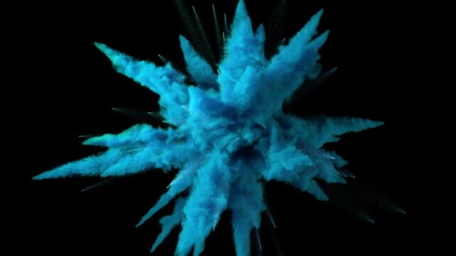 Blue smoke explosion - 60fps