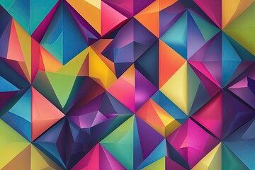 Obraz premium Modern Geometric Abstract Background with Colorful Triangle Patterns