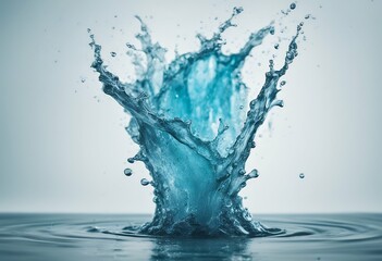 round water liquid aqua splash splashing 3d isolated frame white droplet fresh template realistic spinning pure spray laundry layout shape washing wave element creative drop clear design background