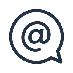 Fototapeta premium At Symbol Email Address Bubble Icon Representing Digital Communication and Email Interaction