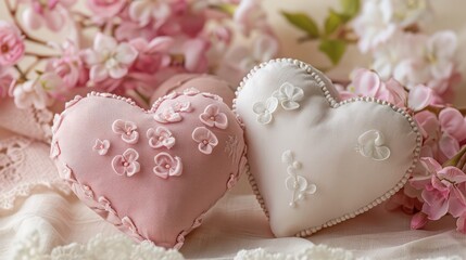 Romantic Valentineâ€™s Day hearts in soft pink tones