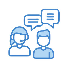 Obraz premium Customer Support Conversation Icon Representing Client Assistance and Service Interaction