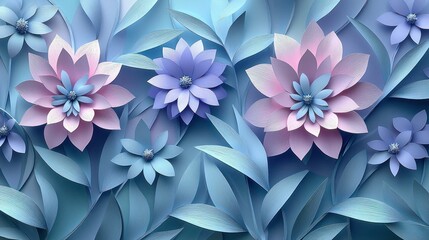 Serene Pastel Paper Flowers: A 3D Floral Masterpiece