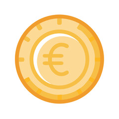 Obraz premium Euro Coin Token Icon Representing European Currency and Digital Transactions