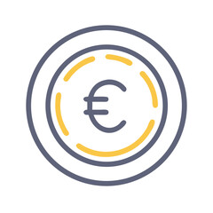 Obraz premium Euro Coin Token Icon Representing European Currency and Digital Transactions