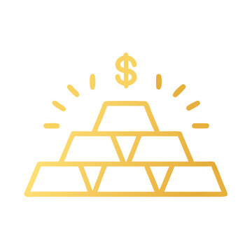 Gold Bars Wealth Icon Representing Luxury, Investment, and Financial Prosperity