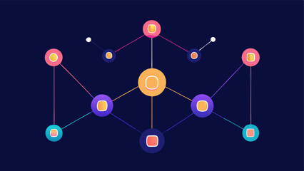 Network of Lights Show a network of interconnected lights with some glowing brighter than others indicating active market trends being tracked and analyzed by the AI.
