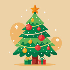 christmas tree vector illustration  Vector icon illustration silhouette Graphics design white background 