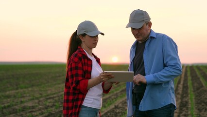 two farmers work field handshakemachinery road insurance wealth digital horizon slow pc cereal view...
