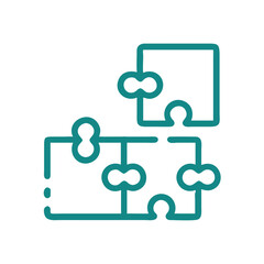 Puzzle Pieces Connection Icon Representing Teamwork, Strategy, and Problem Solving