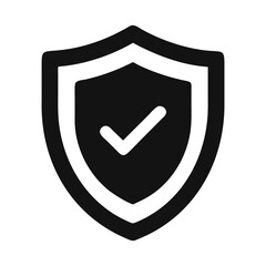 Shield with Checkmark Icon Representing Security and Verified Protection