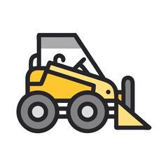 Skid Steer Loader Machine Icon Representing Construction and Heavy Equipment
