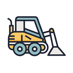 Naklejka premium Skid Steer Loader Machine Icon Representing Construction and Heavy Equipment