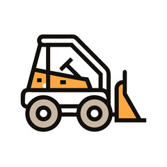 Fototapeta premium Skid Steer Loader Machine Icon Representing Construction and Heavy Equipment