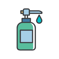 Spray Bottle Dispenser Icon Representing Cleaning and Liquid Application