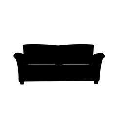 loveseat black silhouette icon - of a home office loveseat, furniture vector art