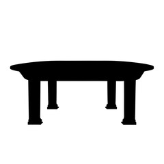 meeting table black silhouette icon - of a home office meeting table, furniture vector art