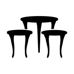 nesting tables black silhouette icon - of a home office nesting tables, furniture vector art