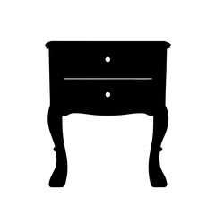nightstand black silhouette icon - of a home office nightstand, furniture vector art