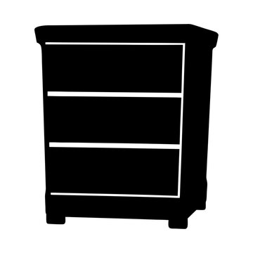 recommend clip art: nightstand black silhouette icon - of a home office nightstand, furniture vector art
