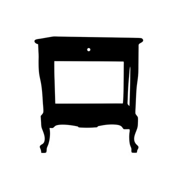 recommend clip art: nightstand black silhouette icon - of a home office nightstand, furniture vector art