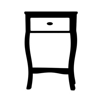 recommend clip art: nightstand black silhouette icon - of a home office nightstand, furniture vector art