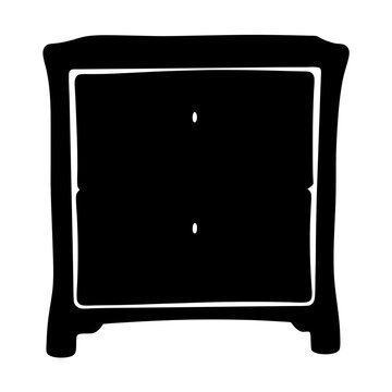 recommend clip art: nightstand black silhouette icon - of a home office nightstand, furniture vector art
