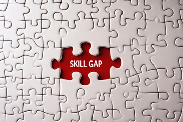 Fototapeta premium Puzzle with a missing skill gap piece