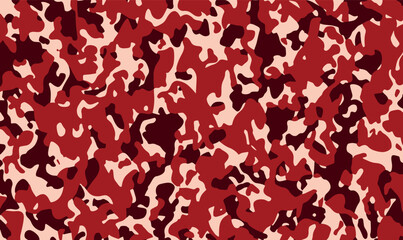 Camouflage pattern background. Trendy camouflage military pattern in maroon and brown color tones. Vector camouflage pattern. Realistic camouflage texture natural soft colors background, wallpaper.