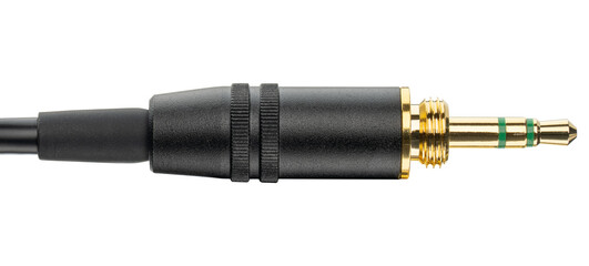 Aux audio jack cable or adapter 3.5mm male. Stereo audio jack cable, connector gold plated. Audio Jack for headphone, car audio, laptop, smartphone for digital grand piano, guitar, microphone