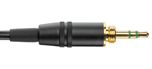 Aux audio jack cable or adapter 3.5mm male. Stereo audio jack cable, connector gold plated. Audio Jack for headphone, car audio, laptop, smartphone for digital grand piano, guitar, microphone