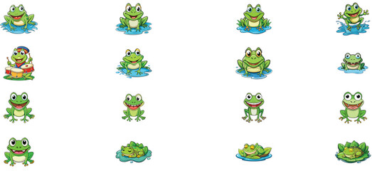 cute cartoon frog illustration