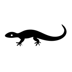 Naklejka premium A crawling lizard vector icon with long tail