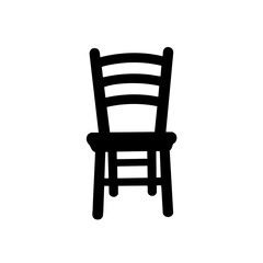 A dining chair vector icon with backrest