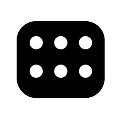 A gaming dice vector icon with dots