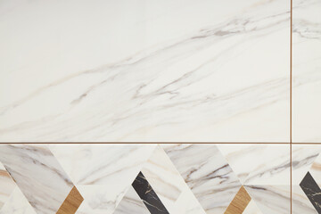 Texture of tiles with beautiful pattern as background, top view