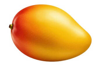 Isolated ripe mango fruit close up vibrant color delicious isolated on white background