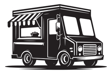 Food Truck Silhouette Vector Graphic Mobile Cuisine Design Illustration