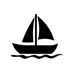 A sailing ship vector icon with mast
