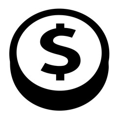 Obraz premium A shiny coin vector icon with currency markings