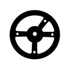 Fototapeta premium A steering wheel vector icon with spokes
